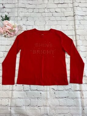 🌸 Wonder Nation “Shine Bright” Red LS Shirt